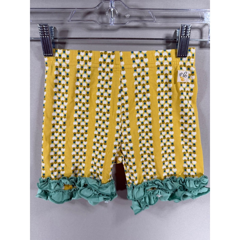 Wildflowers Clothing Girls Mustard Yellow Dotted Ruffle Shorts Size 6 F18B238